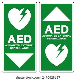 AED Automated External Defibrillator Symbol Sign, Vector Illustration, Isolate On White Background Label .EPS10
