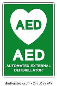 AED Automated External Defibrillator Symbol Sign, Vector Illustration, Isolate On White Background Label .EPS10