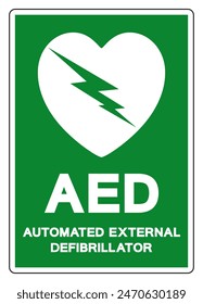 AED Automated External Defibrillator Symbol Sign, Vector Illustration, Isolate On White Background Label .EPS10