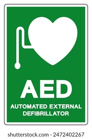 AED Automated External Defibrillator Symbol Sign, Vector Illustration, Isolate On White Background Label .EPS10