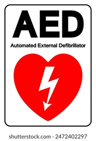 AED Automated External Defibrillator Symbol Sign, Vector Illustration, Isolate On White Background Label .EPS10