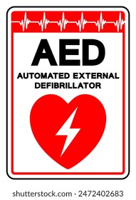 AED Automated External Defibrillator Symbol Sign, Vector Illustration, Isolate On White Background Label .EPS10