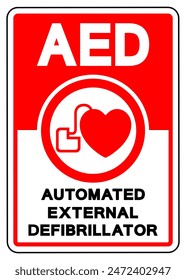 AED Automated External Defibrillator Symbol Sign, Vector Illustration, Isolate On White Background Label.EPS10