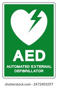 AED Automated External Defibrillator Symbol Sign, Vector Illustration, Isolate On White Background Label .EPS10