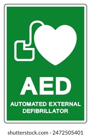AED Automated External Defibrillator Symbol Sign, Vector Illustration, Isolate On White Background Label .EPS10