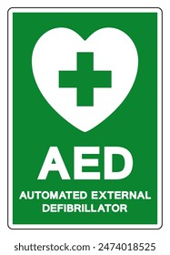AED Automated External Defibrillator Symbol Sign, Vector Illustration, Isolate On White Background Label .EPS10