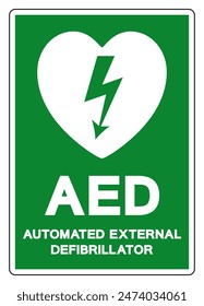 AED Automated External Defibrillator Symbol Sign, Vector Illustration, Isolate On White Background Label .EPS10
