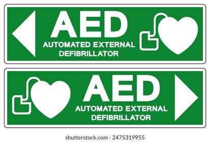 AED Automated External Defibrillator Symbol Sign, Vector Illustration, Isolate On White Background Label .EPS10