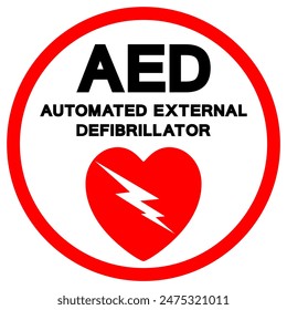 AED Automated External Defibrillator Symbol Sign, Vector Illustration, Isolate On White Background Label .EPS10