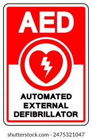 AED Automated External Defibrillator Symbol Sign, Vector Illustration, Isolate On White Background Label.EPS10