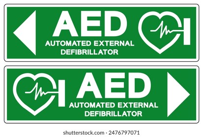 AED Automated External Defibrillator Symbol Sign, Vector Illustration, Isolate On White Background Label .EPS10