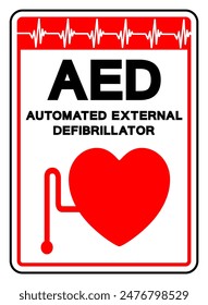 AED Automated External Defibrillator Symbol Sign, Vector Illustration, Isolate On White Background Label .EPS10
