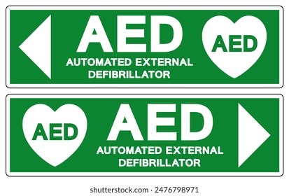 AED Automated External Defibrillator Symbol Sign, Vector Illustration, Isolate On White Background Label .EPS10