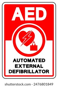 AED Automated External Defibrillator Symbol Sign, Vector Illustration, Isolate On White Background Label .EPS10
