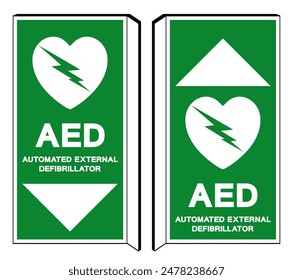 AED Automated External Defibrillator Symbol Sign, Vector Illustration, Isolate On White Background Label .EPS10