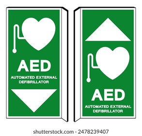 AED Automated External Defibrillator Symbol Sign, Vector Illustration, Isolate On White Background Label .EPS10