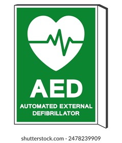 AED Automated External Defibrillator Symbol Sign, Vector Illustration, Isolate On White Background Label .EPS10