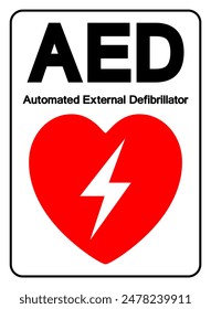 AED Automated External Defibrillator Symbol Sign, Vector Illustration, Isolate On White Background Label .EPS10