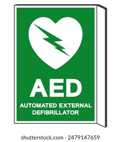 AED Automated External Defibrillator Symbol Sign, Vector Illustration, Isolate On White Background Label .EPS10