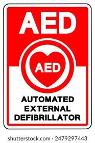 AED Automated External Defibrillator Symbol Sign, Vector Illustration, Isolate On White Background Label .EPS10