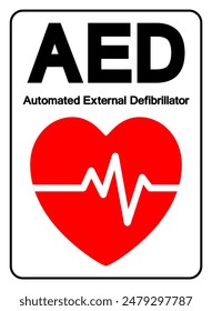 AED Automated External Defibrillator Symbol Sign, Vector Illustration, Isolate On White Background Label .EPS10
