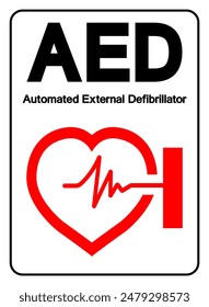 AED Automated External Defibrillator Symbol Sign, Vector Illustration, Isolate On White Background Label .EPS10