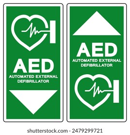 AED Automated External Defibrillator Symbol Sign, Vector Illustration, Isolate On White Background Label .EPS10