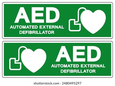 AED Automated External Defibrillator Symbol Sign, Vector Illustration, Isolate On White Background Label .EPS10