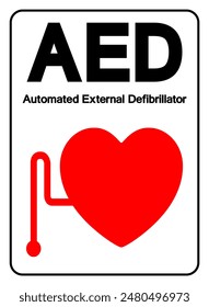AED Automated External Defibrillator Symbol Sign, Vector Illustration, Isolate On White Background Label .EPS10