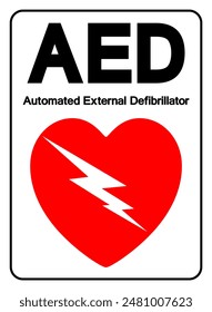 AED Automated External Defibrillator Symbol Sign, Vector Illustration, Isolate On White Background Label .EPS10