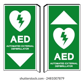 AED Automated External Defibrillator Symbol Sign, Vector Illustration, Isolate On White Background Label .EPS10