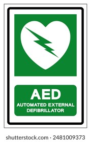 AED Automated External Defibrillator Symbol Sign, Vector Illustration, Isolate On White Background Label .EPS10