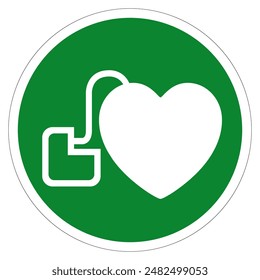 AED Automated External Defibrillator Symbol Sign, Vector Illustration, Isolate On White Background Label .EPS10