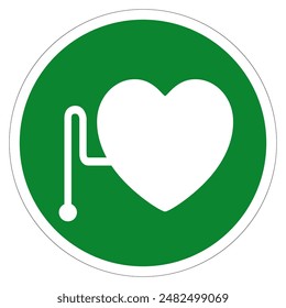 AED Automated External Defibrillator Symbol Sign, Vector Illustration, Isolate On White Background Label .EPS10
