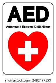 AED Automated External Defibrillator Symbol Sign, Vector Illustration, Isolate On White Background Label .EPS10