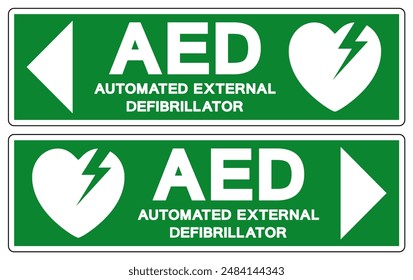 AED Automated External Defibrillator Symbol Sign, Vector Illustration, Isolate On White Background Label .EPS10