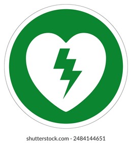 AED Automated External Defibrillator Symbol Sign, Vector Illustration, Isolate On White Background Label .EPS10