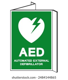 AED Automated External Defibrillator Symbol Sign, Vector Illustration, Isolate On White Background Label .EPS10