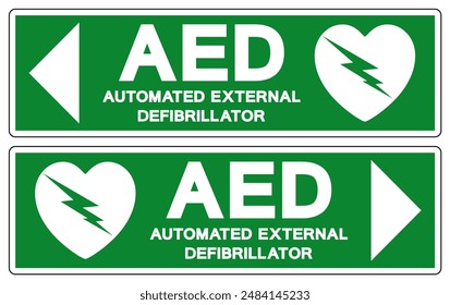AED Automated External Defibrillator Symbol Sign, Vector Illustration, Isolate On White Background Label .EPS10