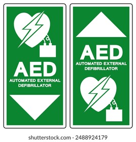 AED Automated External Defibrillator Symbol Sign, Vector Illustration, Isolate On White Background Label .EPS10