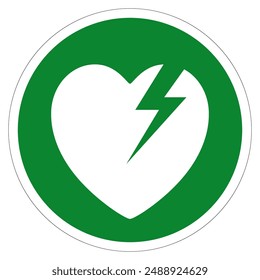 AED Automated External Defibrillator Symbol Sign, Vector Illustration, Isolate On White Background Label .EPS10