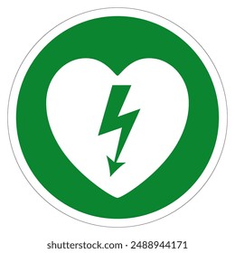 AED Automated External Defibrillator Symbol Sign, Vector Illustration, Isolate On White Background Label .EPS10