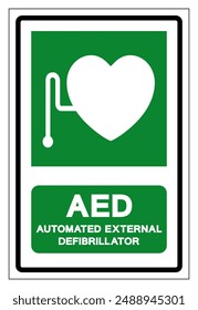 AED Automated External Defibrillator Symbol Sign, Vector Illustration, Isolate On White Background Label .EPS10
