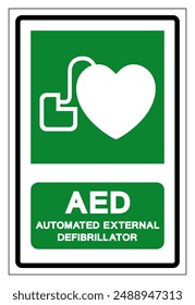 AED Automated External Defibrillator Symbol Sign, Vector Illustration, Isolate On White Background Label .EPS10