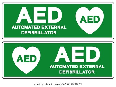 AED Automated External Defibrillator Symbol Sign, Vector Illustration, Isolate On White Background Label .EPS10