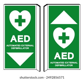 AED Automated External Defibrillator Symbol Sign, Vector Illustration, Isolate On White Background Label .EPS10