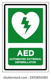 AED Automated External Defibrillator Symbol Sign, Vector Illustration, Isolate On White Background Label .EPS10