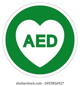 AED Automated External Defibrillator Symbol Sign, Vector Illustration, Isolate On White Background Label .EPS10