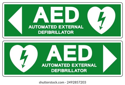 AED Automated External Defibrillator Symbol Sign, Vector Illustration, Isolate On White Background Label .EPS10