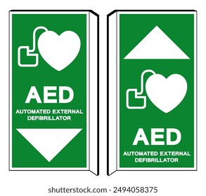 AED Automated External Defibrillator Symbol Sign, Vector Illustration, Isolate On White Background Label .EPS10